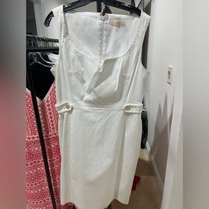 Tory Burch White Sheath Sleeveless Dress